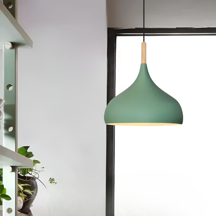 Suspension Luminaire - Design Minimaliste en Métal et Bois avec LED Éco-énergétique