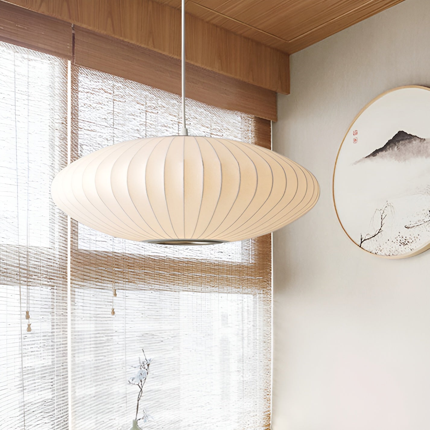 Suspension Luminaire Tissu blanc à baldaquin Bubble