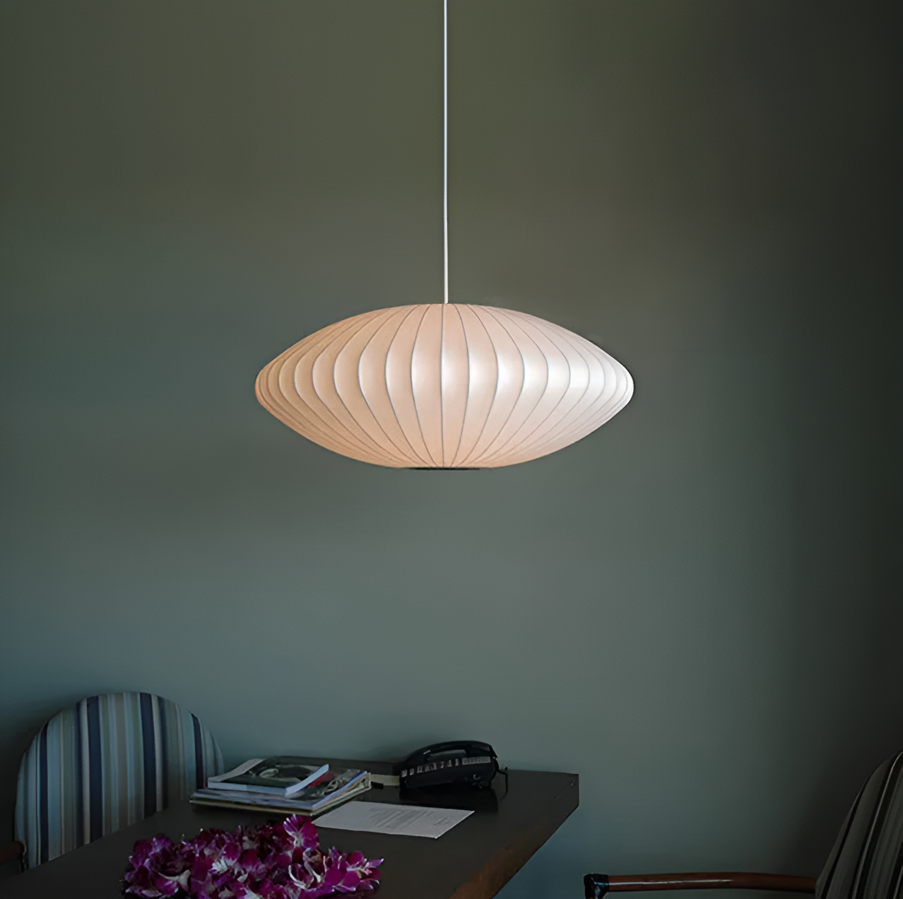 Suspension Luminaire Tissu blanc à baldaquin Bubble