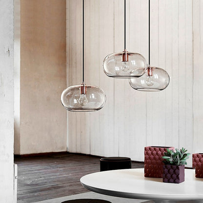 Suspension Luminaire  design avec abat-jour en verre arrondi Pannas