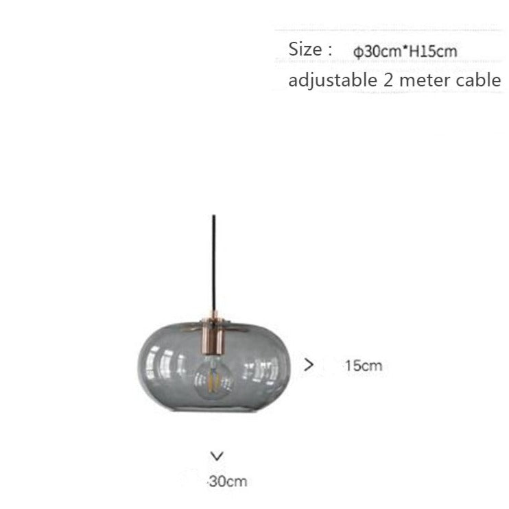 Suspension Luminaire  design avec abat-jour en verre arrondi Pannas