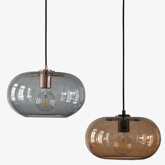 Suspension Luminaire  design avec abat-jour en verre arrondi Pannas